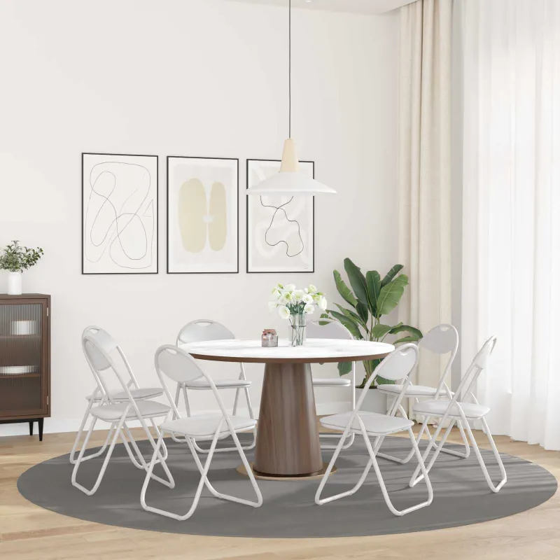 Sulankstoma kėdė 8 pcs Baltas 48 x 43,5 x 81 cm Dirbtinė oda