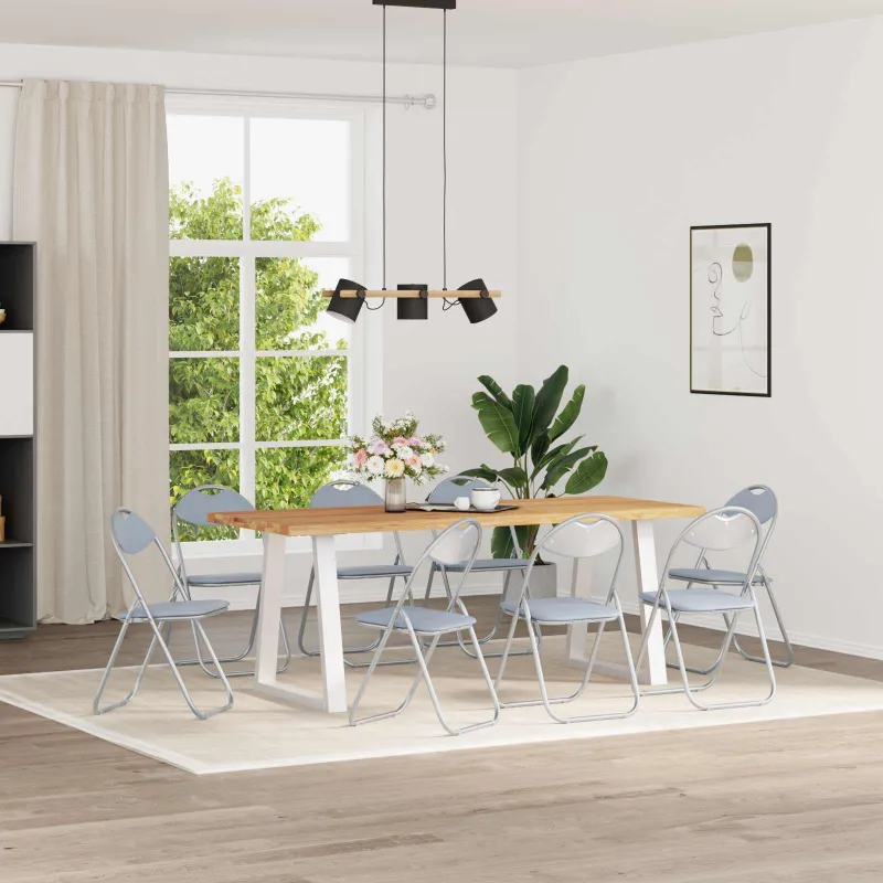 Sulankstoma kėdė 8 pcs Pilka 48 x 43,5 x 81 cm Dirbtinė oda