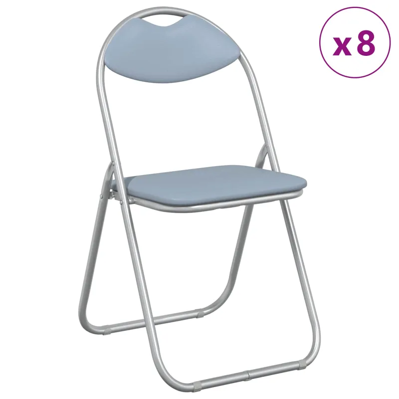 Sulankstoma kėdė 8 pcs Pilka 48 x 43,5 x 81 cm Dirbtinė oda