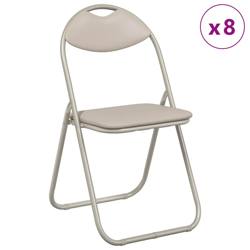 Sulankstoma kėdė 8 pcs Smėlio 48 x 43,5 x 81 cm Dirbtinė oda