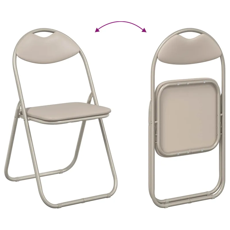 Sulankstoma kėdė 8 pcs Smėlio 48 x 43,5 x 81 cm Dirbtinė oda