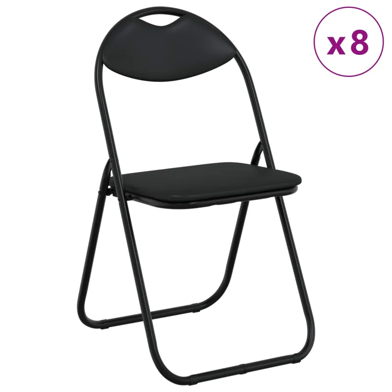 Sulankstoma kėdė 8 pcs Juodas 48 x 43,5 x 81 cm Dirbtinė oda