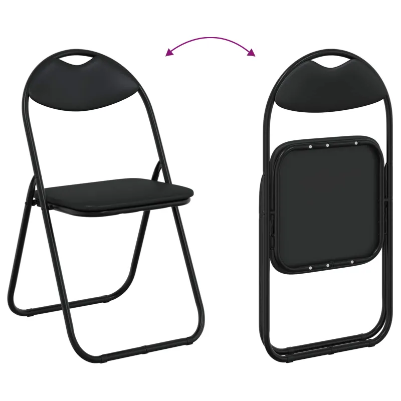 Sulankstoma kėdė 8 pcs Juodas 48 x 43,5 x 81 cm Dirbtinė oda