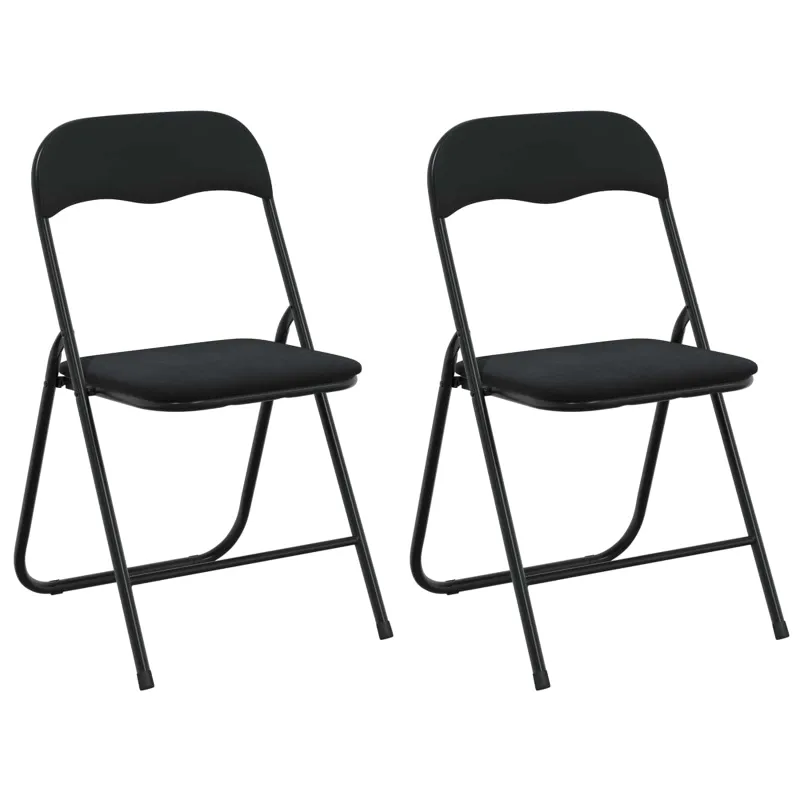 Sulankstoma kėdė 2 pcs Juodas 48 x 44 x 78 cm Aksomas