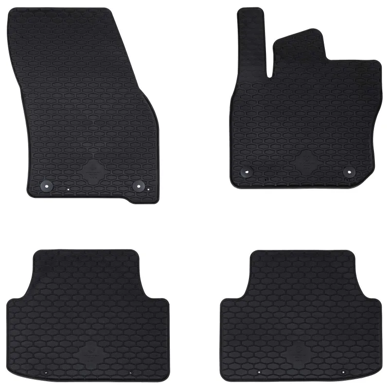 Automobilių kilimėlis 4 pcs Juoda Guma