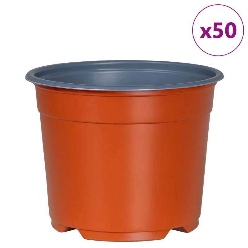 Apvalus gėlių vazonas 50 pcs Terakotos Ø 10 x 8 cm Plastmasė