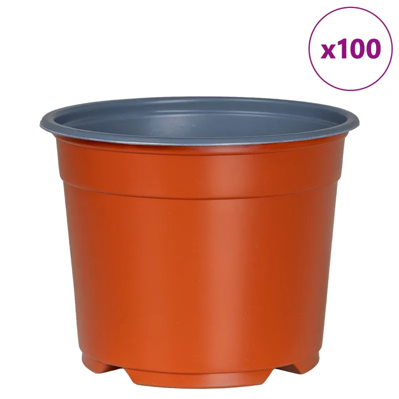 Apvalus gėlių vazonas 100 pcs Terakotos Ø 10 x 8 cm Plastmasė
