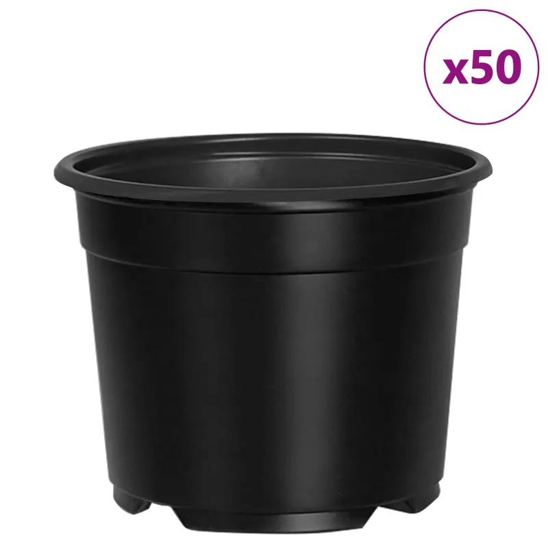 Apvalus gėlių vazonas 50 pcs Juoda Ø 10 x 8 cm Plastmasė