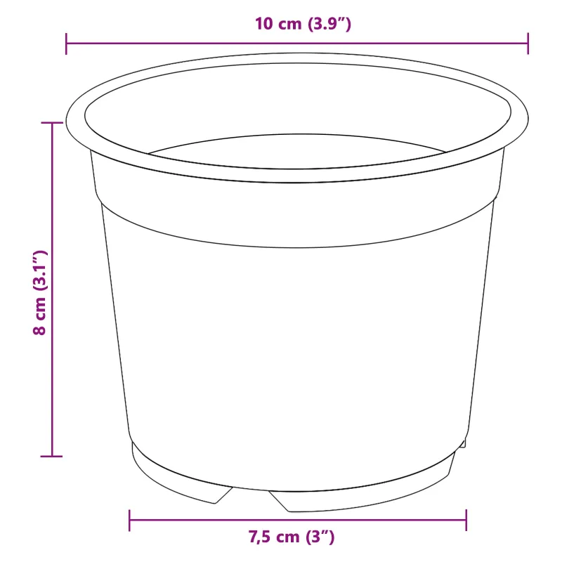 Apvalus gėlių vazonas 50 pcs Juoda Ø 10 x 8 cm Plastmasė
