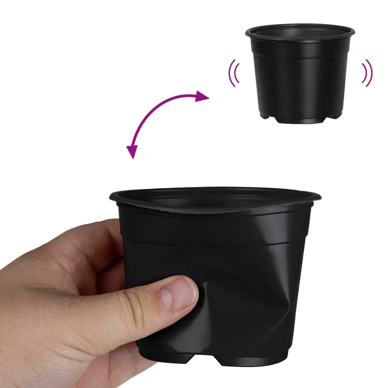 Apvalus gėlių vazonas 100 pcs Juoda Ø 10 x 8 cm Plastmasė