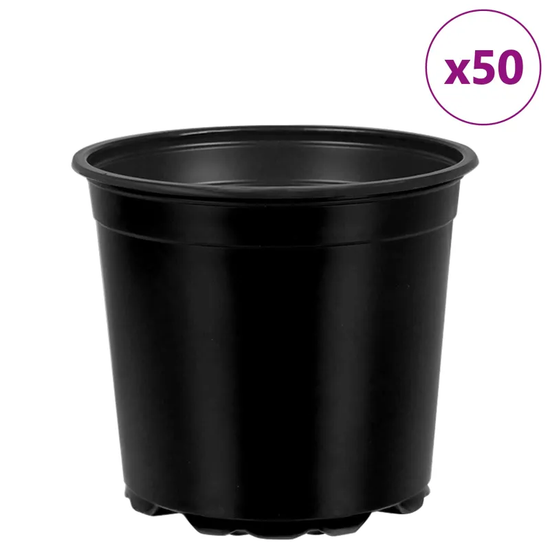 Gėlių vazonas 50 pcs Juoda Ø 15 x 13 cm Plastmasė
