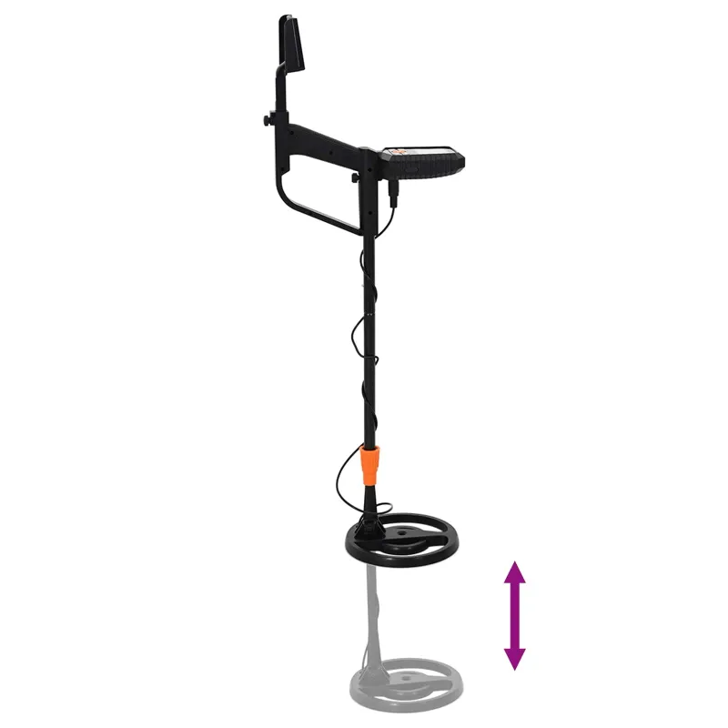 Metalo detektorius su LCD ekranu 3 modeliai 19 cm ritė Juodas