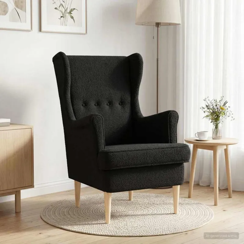 Krėslas Juoda Bouclé