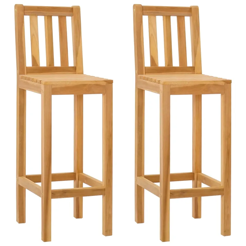 Baro taburetė 2 pcs Natūrali Kieto teka medžio