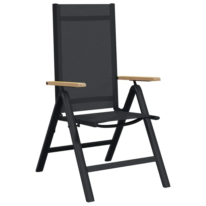 Sulankstomos sodo kėdės 2 pcs Juodas 58 x 73 x 111,5 cm