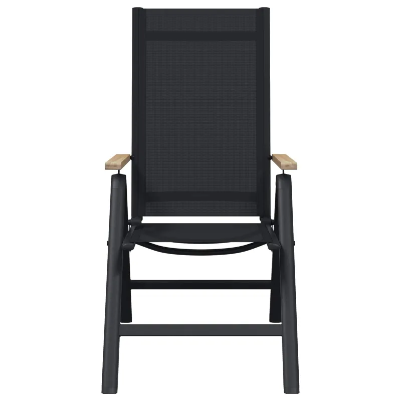 Sulankstomos sodo kėdės 2 pcs Juodas 58 x 73 x 111,5 cm