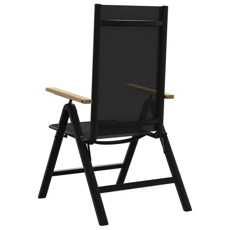 Sulankstomos sodo kėdės 2 pcs Juodas 58 x 73 x 111,5 cm