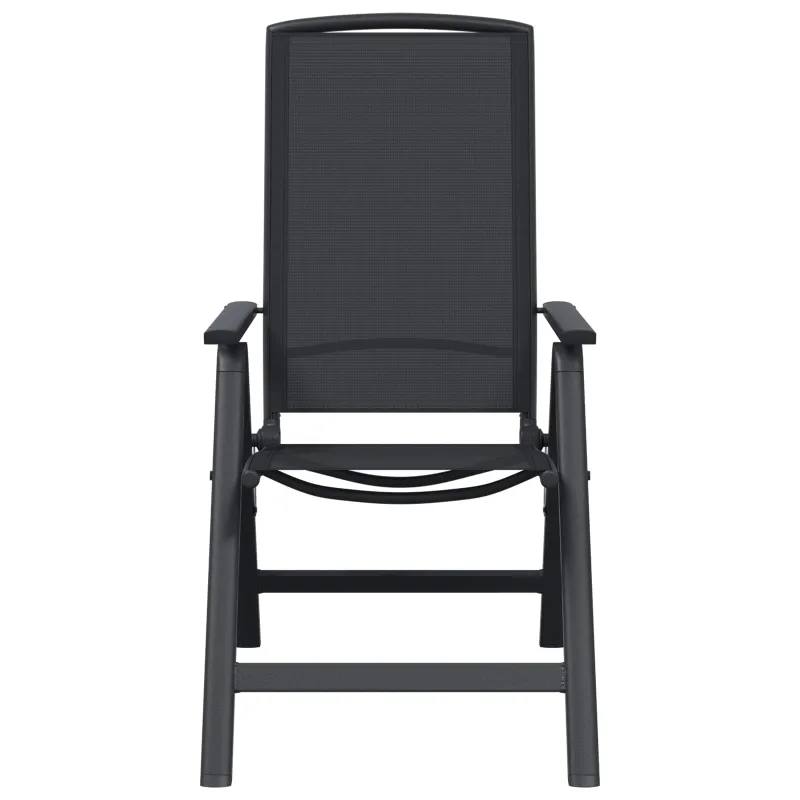 Sulankstomos sodo kėdės 2 pcs Juoda 58 x 71 x 112 cm