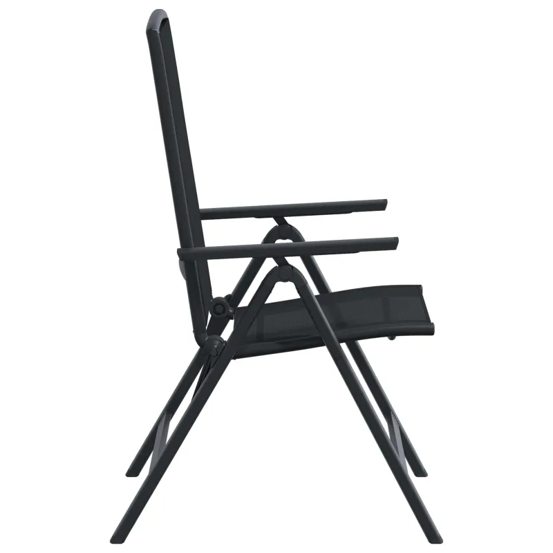 Sulankstomos sodo kėdės 2 pcs Juoda 58 x 71 x 112 cm