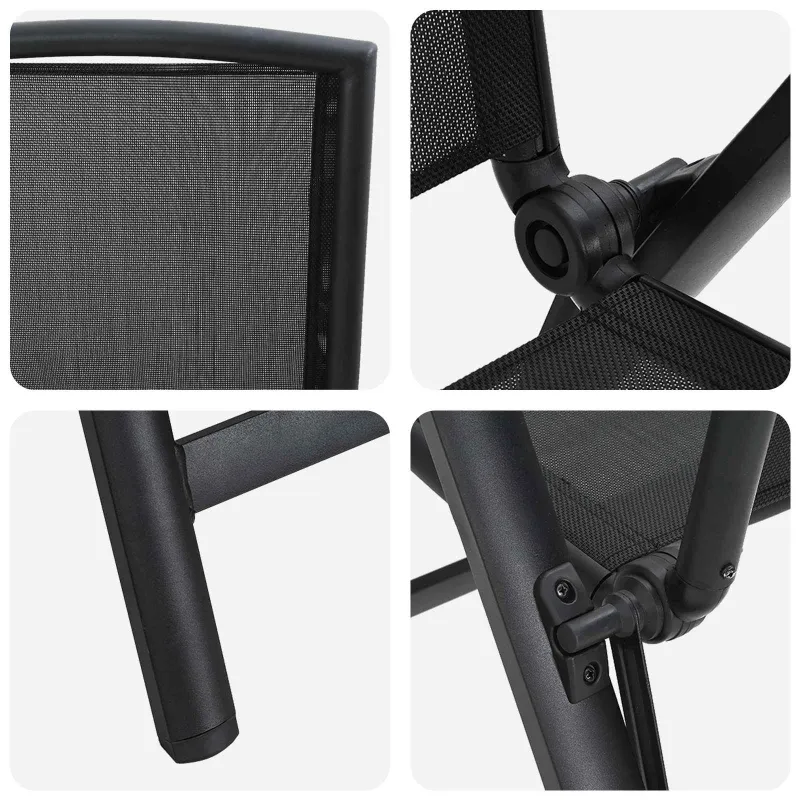Sulankstomos sodo kėdės 2 pcs Juoda 58 x 71 x 112 cm