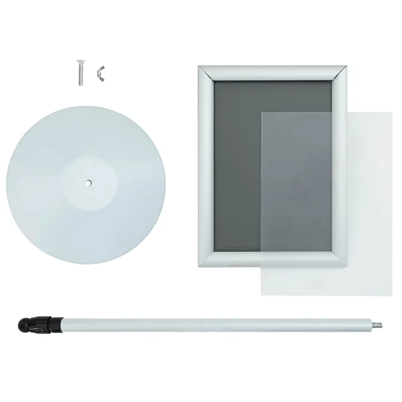 Pedestalo plakato stovas Sidabro 33 x 33 x 126 cm