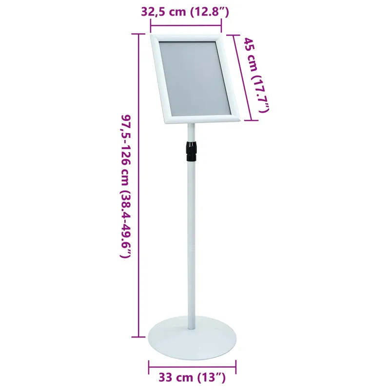 Pedestalo plakato stovas Sidabro 33 x 33 x 126 cm