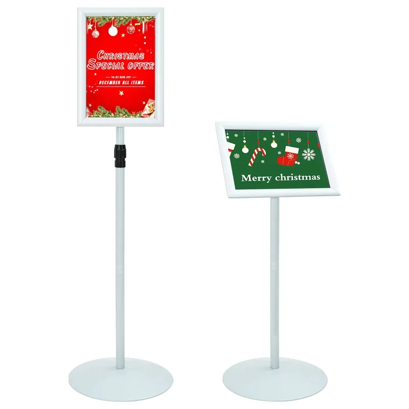 Pedestalo plakato stovas Sidabro 33 x 33 x 123 cm