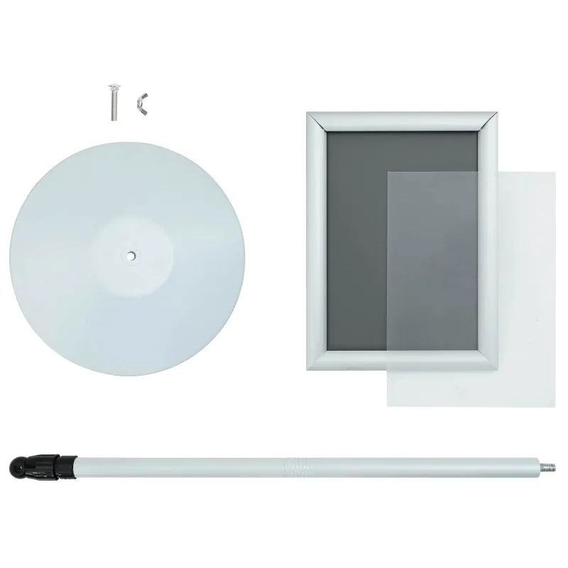 Pedestalo plakato stovas Sidabro 33 x 33 x 123 cm
