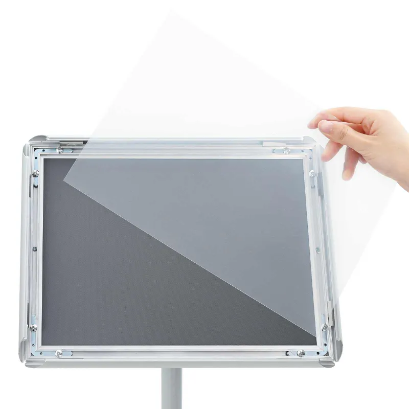 Pedestalo plakato stovas Sidabro 33 x 33 x 123 cm