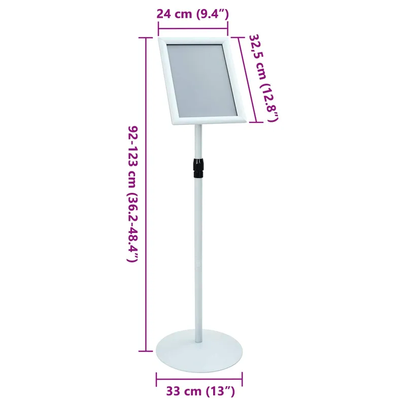 Pedestalo plakato stovas Sidabro 33 x 33 x 123 cm