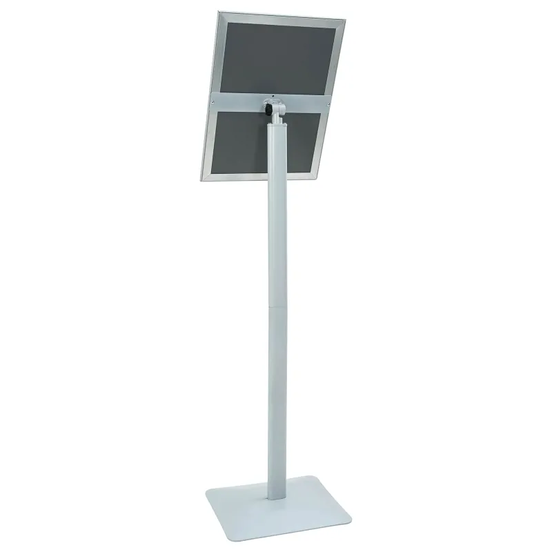 Pedestalo plakato stovas Sidabro 32,5 x 27 x 126 cm