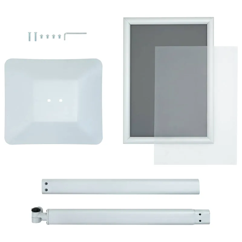 Pedestalo plakato stovas Sidabro 32,5 x 27 x 126 cm
