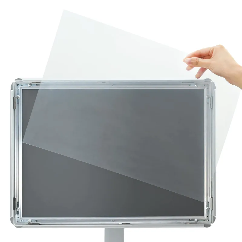 Pedestalo plakato stovas Sidabro 32,5 x 27 x 126 cm