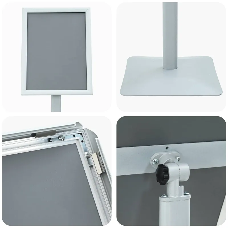 Pedestalo plakato stovas Sidabro 32 x 27 x 119 cm