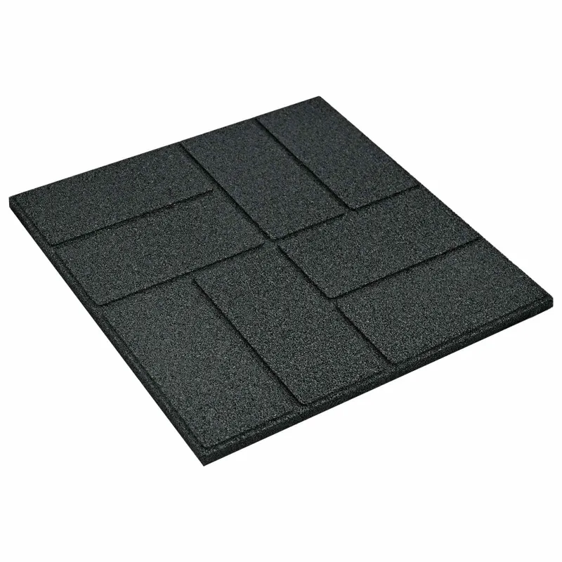 Žingsnių akmuo 6 pcs Juodas 40,5 x 40,5 x 2 cm Guma