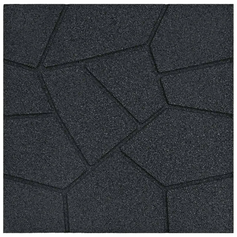 Žingsnių akmuo 6 pcs Juodas 40,5 x 40,5 x 2 cm Guma