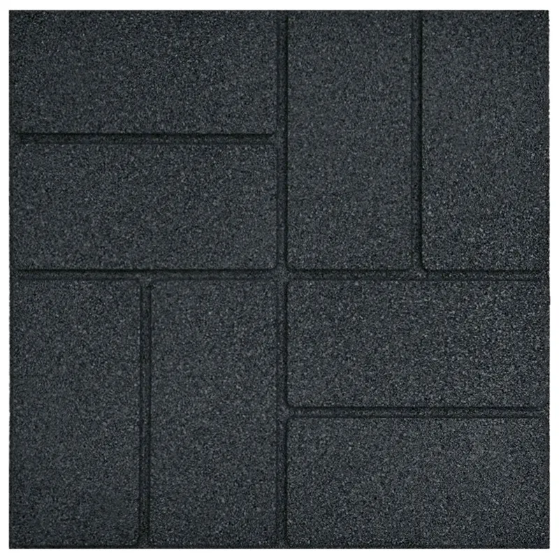 Žingsnių akmuo 6 pcs Juodas 40,5 x 40,5 x 2 cm Guma