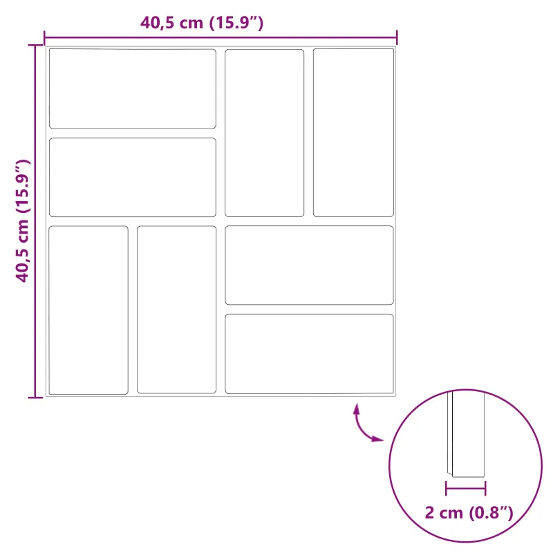 Žingsnių akmuo 6 pcs Juodas 40,5 x 40,5 x 2 cm Guma