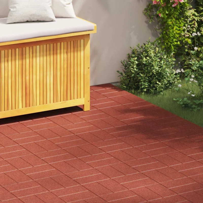 Žingsnių akmuo 6 pcs Raudona 40,5 x 40,5 x 2 cm Guma