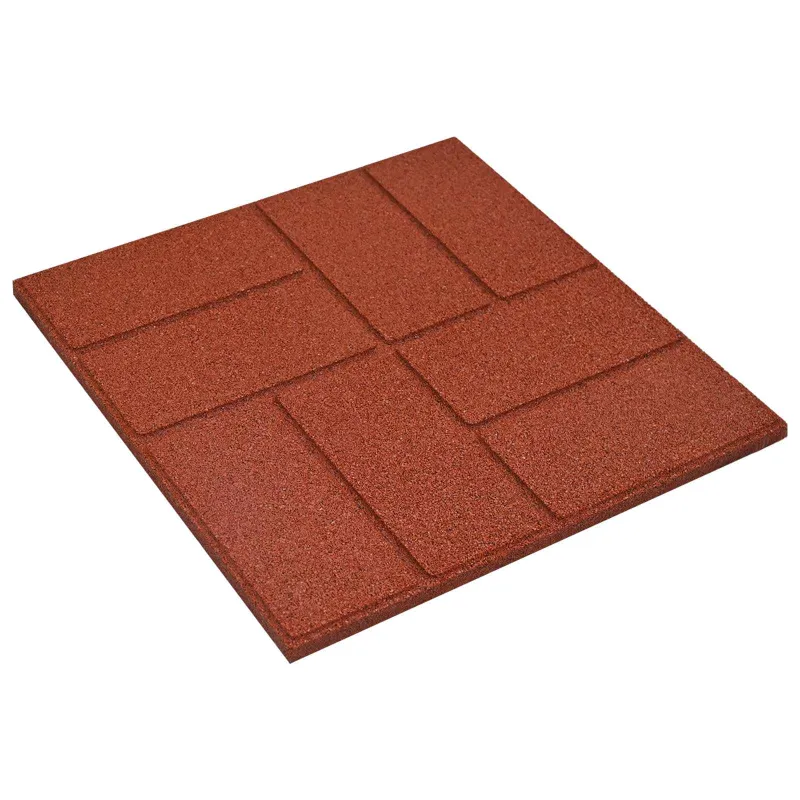 Žingsnių akmuo 6 pcs Raudona 40,5 x 40,5 x 2 cm Guma