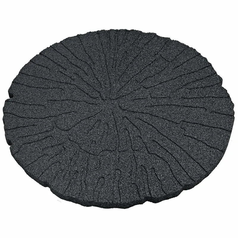 Žingsnių akmuo 6 pcs Juodas Ø 45 x 1,8 cm Guma