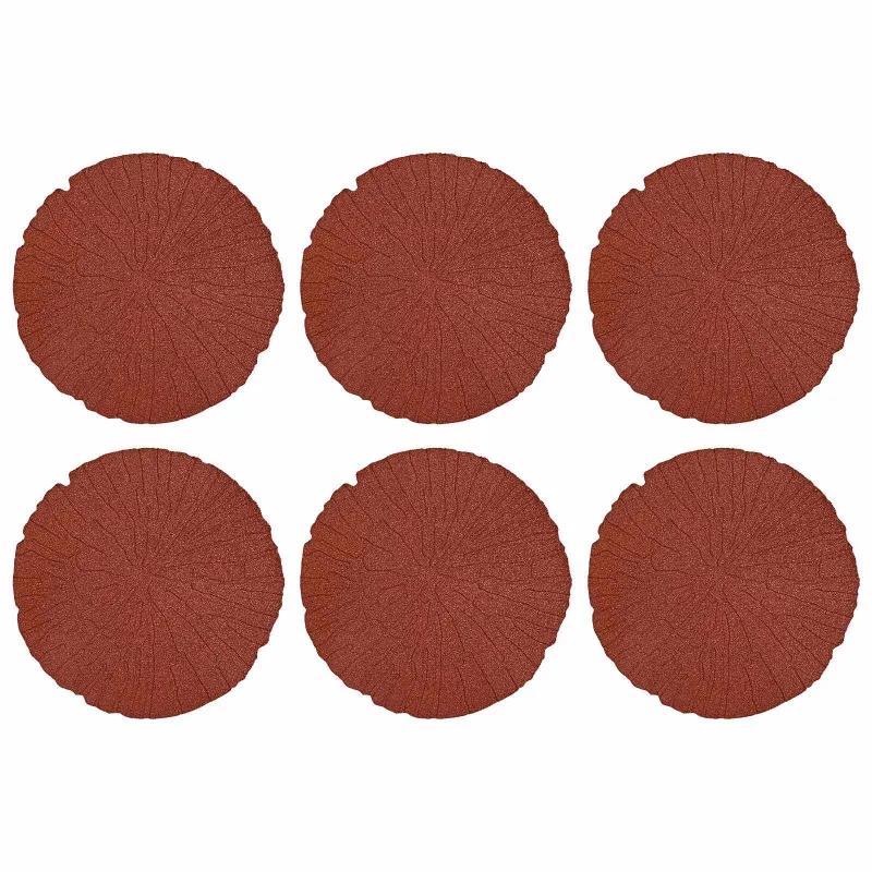 Žingsnių akmuo 6 pcs Raudona Ø 45 x 1,8 cm Guma