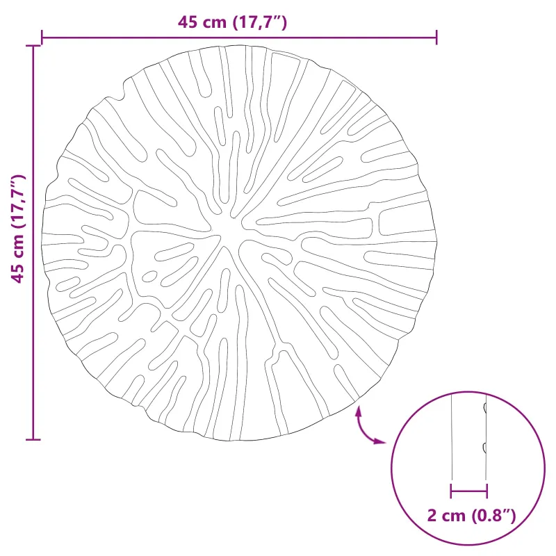 Žingsnių akmuo 6 pcs Raudona Ø 45 x 1,8 cm Guma