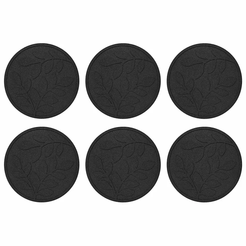 Žingsnių akmuo 6 pcs Juodas Ø 44 x 2 cm Guma