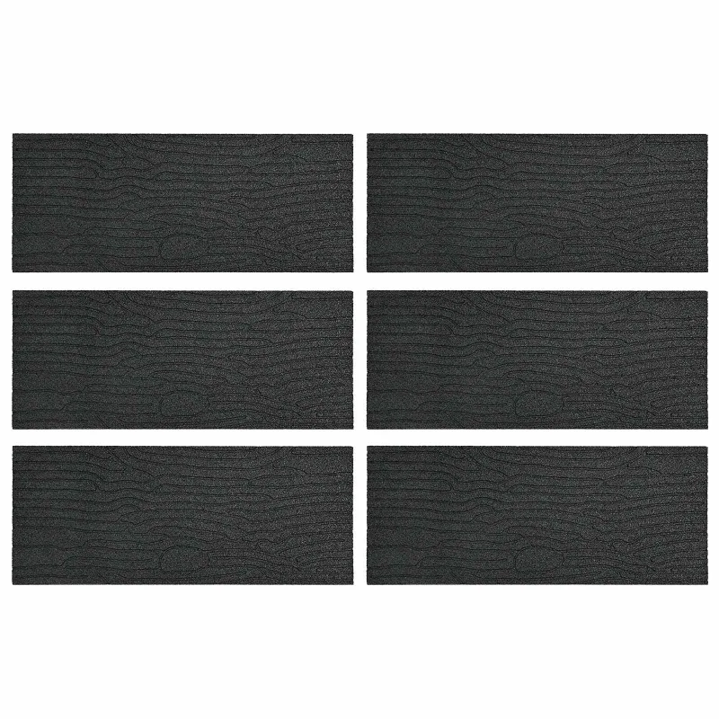 Žingsnių akmuo 6 pcs Juodas 60,5 x 25 x 2 cm Guma