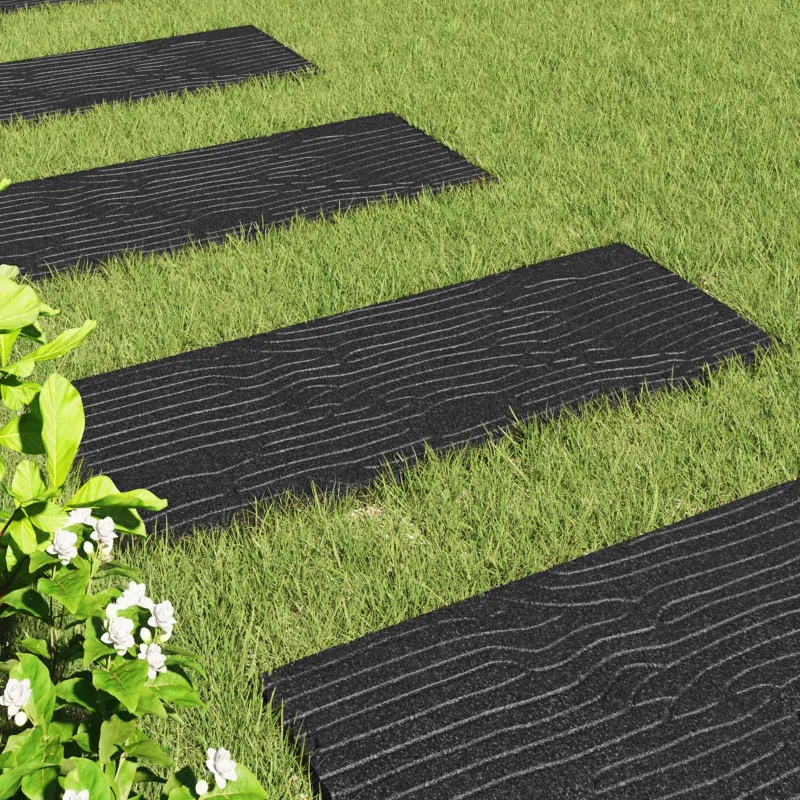 Žingsnių akmuo 6 pcs Juodas 60,5 x 25 x 2 cm Guma