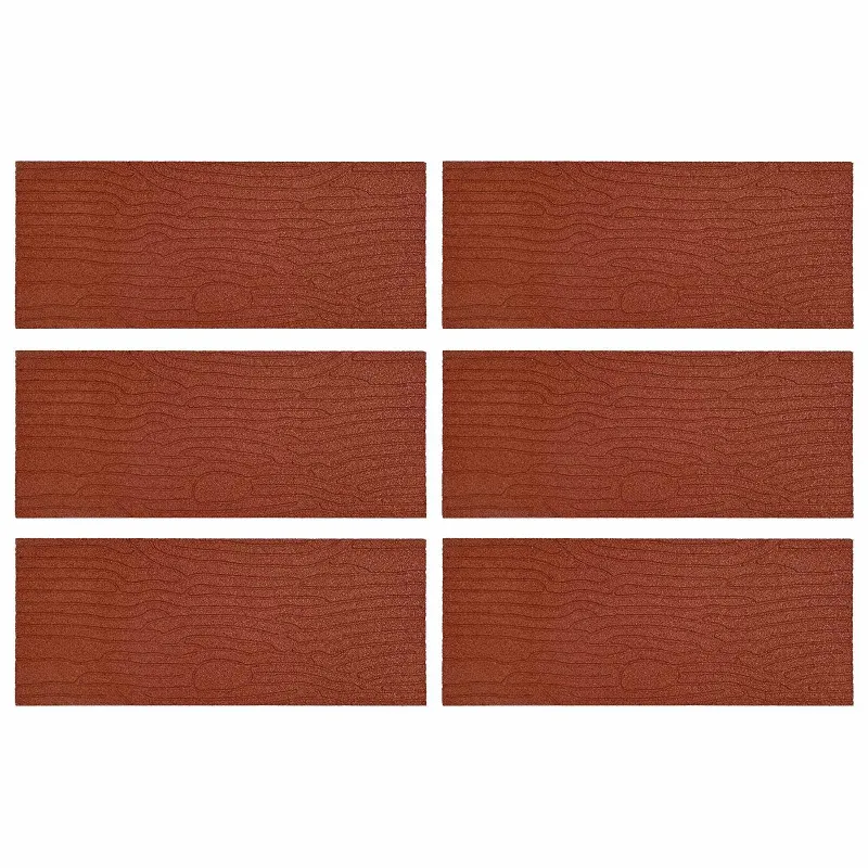 Žingsnių akmuo 6 pcs Raudona 60,5 x 25 x 2 cm Guma