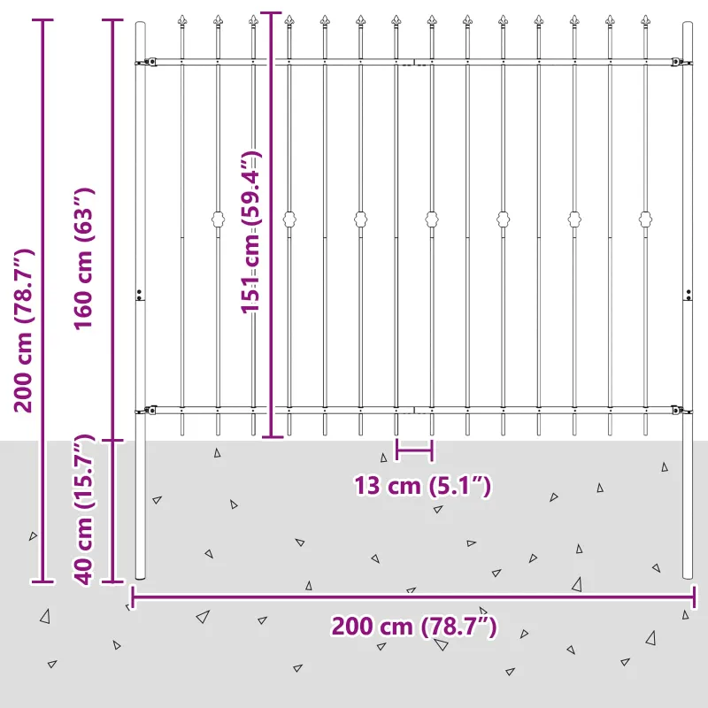 Spyruoklinė tvora Asten Juoda 200 x 200 cm