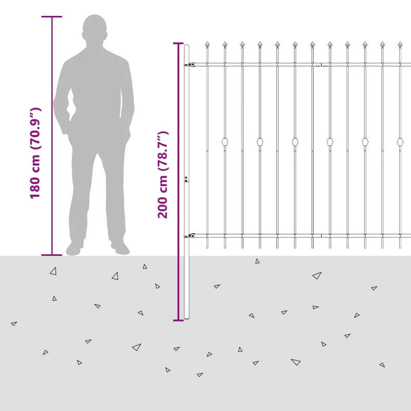 Spyruoklinė tvora Asten Juoda 200 x 200 cm
