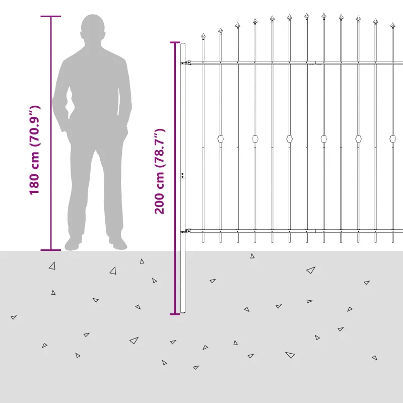 Spyruoklinė tvora Asten Juoda 200 x 200 cm
